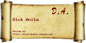 Dick Anita névjegykártya